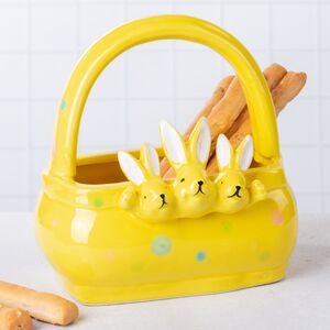 Конфетница Три Кролика 15 см желтая Due Esse Christmas (Ду Эссе Кристмас) фото 3