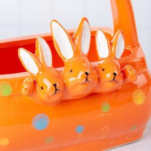 Конфетница Три Кролика 15 см оранжевая Due Esse Christmas (Ду Эссе Кристмас) фото 2