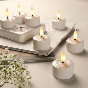 Чайная светодиодная свеча Ingrid 4 см, 4 шт, на батарейках, зарядное устройство