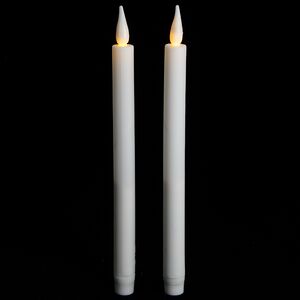 Свеча светодиодная столовая белая классическая, 29*3 см, 2 шт, батарейка (Koopman, Нидерланды). Артикул: XX8781350