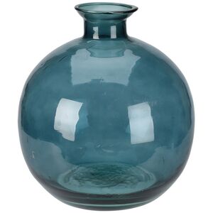 Стеклянная ваза для цветов Баббл 17 см лазурная (Koopman, Нидерланды). Артикул: YE1000570-3