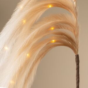 Светящаяся ветка с перьями Моника 130 см кремовая, теплые белые LED лампы, таймер, на батарейках Koopman (Купман) фото 3