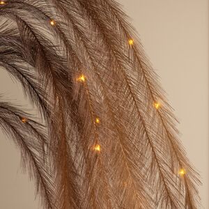 Светящаяся ветка с перьями Моника 130 см шоколадная, теплые белые LED лампы, таймер, на батарейках Koopman (Купман) фото 3