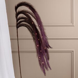 Светящаяся ветка с перьями Моника 130 см фиолетовая, теплые белые LED лампы, таймер, на батарейках Koopman (Купман) фото 2