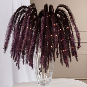 Светящаяся ветка с перьями Monike Purple 130 см, теплые белые LED лампы, таймер, на батарейках