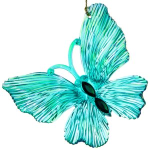 Елочная игрушка Бабочка Фламанди бирюзовая 11 см, подвеска (Kurts Adler, Нидерланды). Артикул: ZGZ0109-1