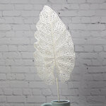 Декоративная ветка Сверкающий лист Филодендрона 78 см, белый