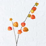 Искусственная ветка Физалис 90 см оранжевый