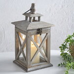 Подсвечник Фонарь Авиньон 34 см беленое дерево