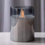 Светильник свеча восковая с живым пламенем Лацио 10 см дымчатая на батарейках