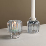 Стеклянный подсвечник Portugallo 8 см голубой, двусторонний