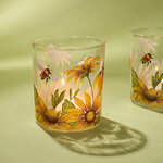 Стеклянный подсвечник Подсолнухи 8 см