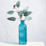 Стеклянная ваза-бутылка Гратин 16 см голубая