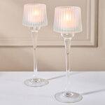 Стеклянный подсвечник-бокал Foscolo White 27 см