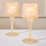 Стеклянный подсвечник-бокал Фосколо Амбра 19 см