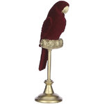 Декоративная статуэтка Попугай Даарио на золотой жёрдочке 28 см, бордовый