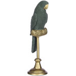 Декоративная статуэтка Попугай Даарио на золотой жёрдочке 28 см, эвкалиптовый