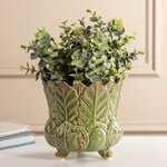 Декоративная ваза-кашпо Пианта Феличе 15 см зеленая