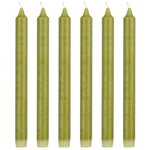 Столовые свечи Ricordo 25 см зеленые, 6 шт