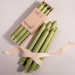 Столовые свечи Ricordo 25 см зеленые, 6 шт