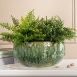 Керамическое кашпо Моссанджо 33*15 см, зелёное