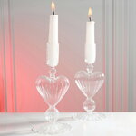Стеклянный подсвечник Сердце - Cuore Cristallo 20 см