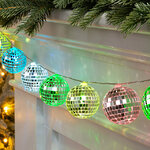 Светодиодная гирлянда Диско Шар - Specular Mirror 1.5 м, 10 RGB LED ламп, таймер, на батарейках