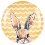 Пасхальное блюдо Цветочный Зайка 19 см желтое