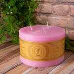Большая свеча с тремя фитилями Ливорно Рустик 105*150 мм розовая