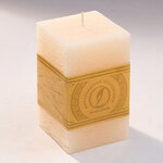 Свеча квадратная Бергамо Рустик 125*75 мм кремовая