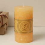 Декоративная свеча Ливорно Marble 150*80 мм крем-брюле