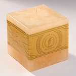 Свеча куб Бергамо Marble 100 мм кремовая