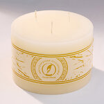 Большая свеча с тремя фитилями Ливорно 105*150 мм слоновая кость