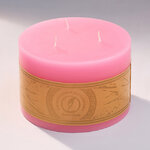 Большая свеча с тремя фитилями Ливорно 105*150 мм розовая