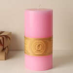 Декоративная свеча Ливорно 205*100 мм розовая