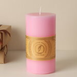 Декоративная свеча Ливорно 150*80 мм розовая