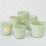 Набор стеклянных подсвечников Amarillo 7-9 см светло-зеленый, 6 шт