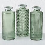 Набор стеклянных ваз Рошель Грин 13 см, 3 шт
