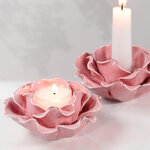 Керамический подсвечник Роза - Буль де Неж 11 см розовый