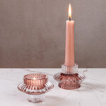 Стеклянный подсвечник Prezioso Rosato 6 см, двусторонний