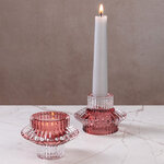 Стеклянный подсвечник Prezioso Rose 6 см, двусторонний