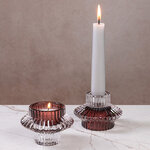 Стеклянный подсвечник Prezioso Marsala 6 см, двусторонний