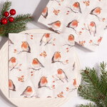 Бумажные салфетки Стая Снегирей 17*17 см, 20 шт