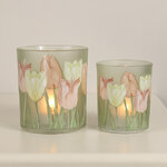 Набор стеклянных подсвечников Тюльпаны - Rincone la Piedra 8-10 см, 2 шт