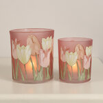 Набор стеклянных подсвечников Тюльпаны - Corsa la Piedra 8-10 см, 2 шт