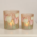 Набор стеклянных подсвечников Тюльпаны - Montuella la Piedra 8-10 см, 2 шт