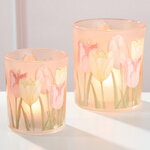 Набор стеклянных подсвечников Тюльпаны - Montuella la Piedra 8-10 см, 2 шт