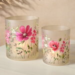 Набор стеклянных подсвечников Valdivia Flowers 8-10 см, 2 шт