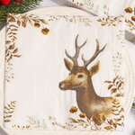 Бумажные салфетки Олень Руперт 17*17 см белые, 20 шт