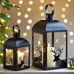 Набор подсвечников-фонарей Глостер 24-35 см черный, 2 шт